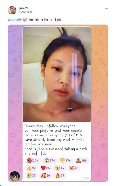 jennie kim bathtub|BLACKPINKs Jennie Allegedly Blocked Followers On。